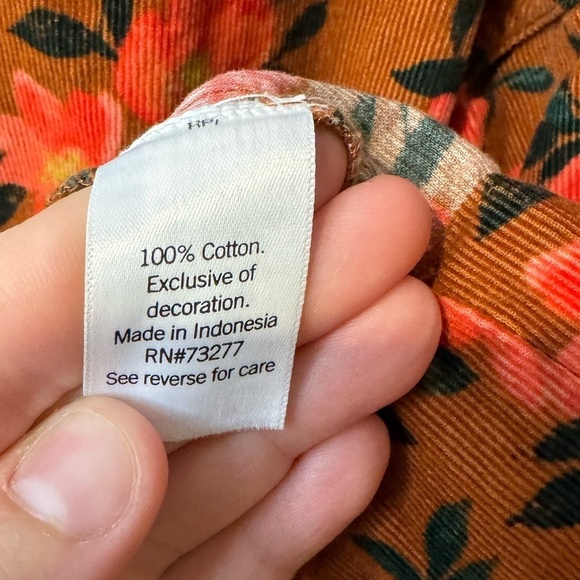 Sonoma Floral Corduroy V-Neck Plus Size Blouse Size 0X - Picture 13 of 13